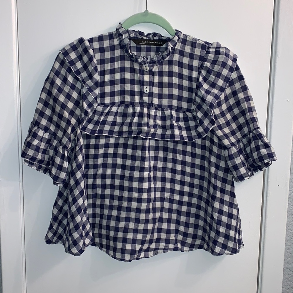 Zara - Checkered Blouse